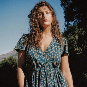 Christy Dawn the Dawn Dress in Navy Poppy (Hand Blocked)